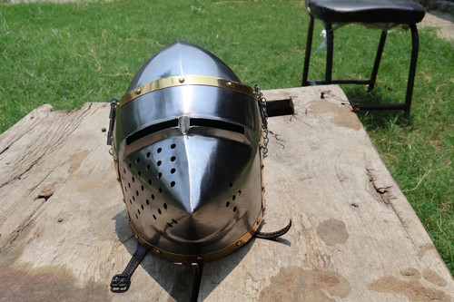 Medieval bascinet helmet - medieval,