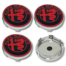 Alfa Romeo Alloy Wheel Centre Cap Hub x4 60mm Black Red Many Models Giulia 156