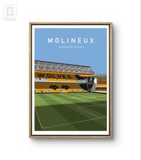 Molineux Stadium Print - Wolverhampton Wanderers Wall Art - Wolves FC Poster -A4
