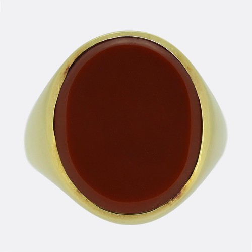 Vintage oval carnelian signet - vintage,