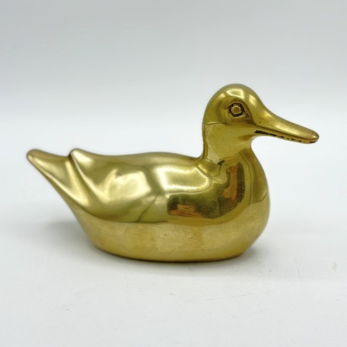 Vintage solid brass duck - vintage,
