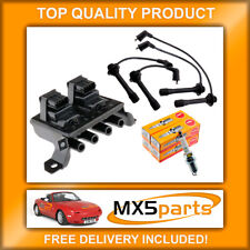 MX5 Ignition Leads Spark Plugs & 4 Pin Coil Pack Mazda MX-5 Mk1 NA 1.8 1993>1995