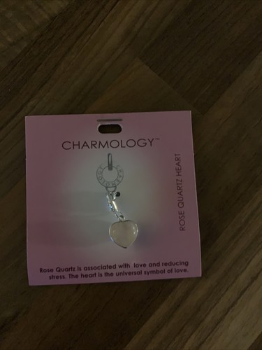 Gemstone heart charm rose - charm,