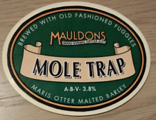 MAULDONS BREWERY - MOLE TRAP  - Real Ale/Bitter Pump Clip Front, Homebar