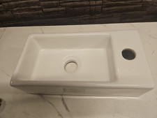  Bathrooms Mini Ceramic Basin | Wall Hung Mount | Rectangular Cloakroo...