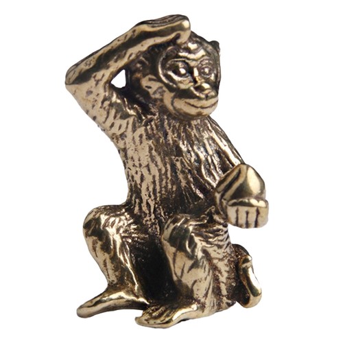 Bronze monkey statue - statue,