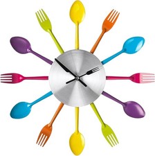 Colourful Cutlery Wall Clock