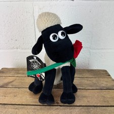 Vintage Shaun The Sheep with Red Rose Plush Collectible Toy New with Tags - 26cm