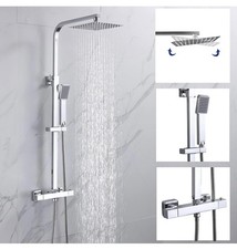 Bathroom Thermostatic Shower Mixer Set Handheld Shower and with Adjustable 8"