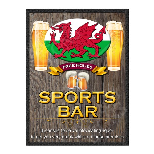 Welsh dragon bar - welsh, sign