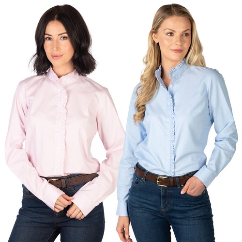 Ladies oxford cotton ruffled - cotton,