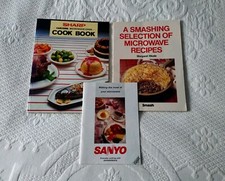  3 x Vintage Microwave Cooking Leaflet/ Pamphlet (Sharp, Smash, Sanyo)