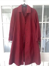 Vintage DAPHNE RAVEN 1950's 1960's Maroon Pure Wool Swing Designer Winter Coat
