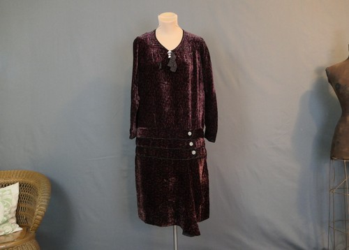 Vintage 1920s print velvet - vintage,
