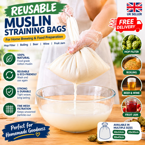 Reuseable muslin straining - muslin,