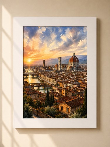 Florence wall art mounted - wall, a4