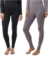 2 Pack Womens Thermal Fleece lined Base Layer leggings SKI,Black or Grey S,M, L