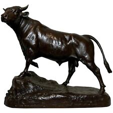 ? Majestic Antique French Bronze Standing Prized Bull by Isidore Jules Bonheur