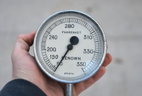 Vintage temperature gauge old - vintage,