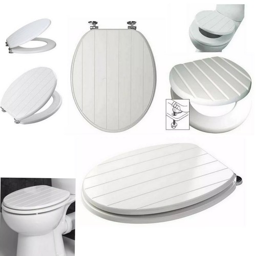 White toilet seat mdf - white,