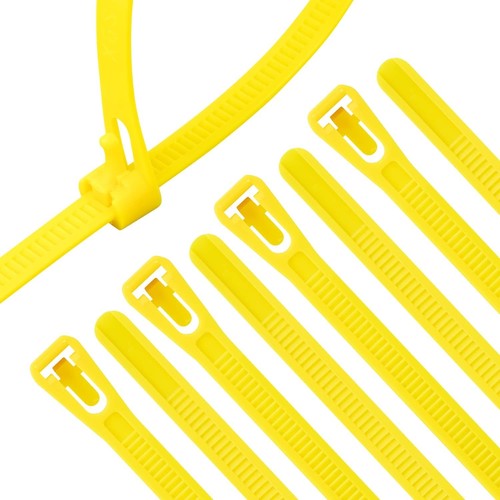 100 pcs yellow reusable cable - yellow,