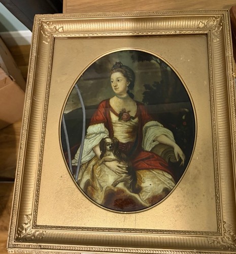 Antique reverse glass - reverse, painting