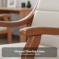 Padded Wood-Frame Armchair