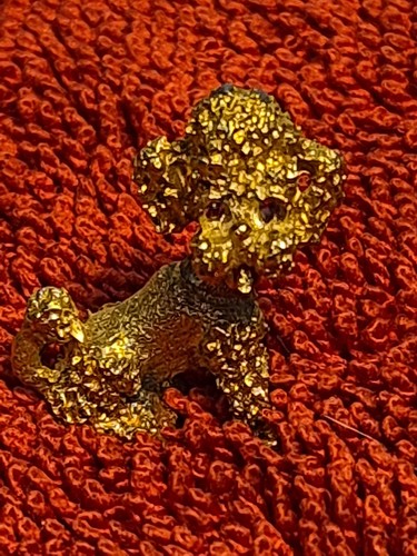 Vintage gold tone poodle - gold,