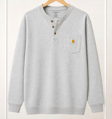 Carhartt grey henley - carhartt, pullover