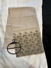 Cotton Linen Men's Scarf Paisley & Stripe with Tassel Winter Accessories Warm