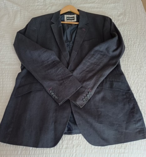 Italian linen navy - linen, by