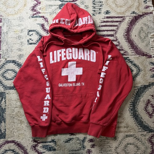 Red lifeguard hoodie medium - lifeguard,