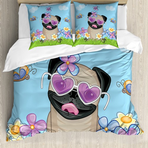 Pug duvet cover puppy the - duvet,