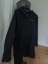 OSKA Virgin Boiled Wool Moessmer Black Coat Jacket 10-12 Lagenlook Avant garde 
