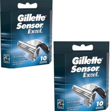 2 x Gillette Sensor Excel Razor Blades For Men Pack of 10 Refill Blades - 216665