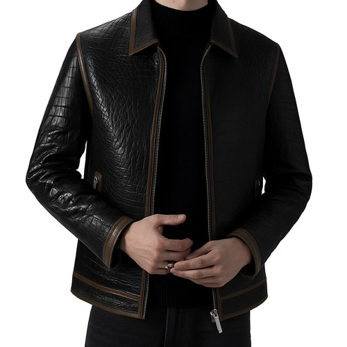 Men real leather biker - real,