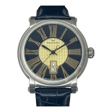 Aquaswiss Classic Swiss Made Watch Roman Numerals Black Leather Band