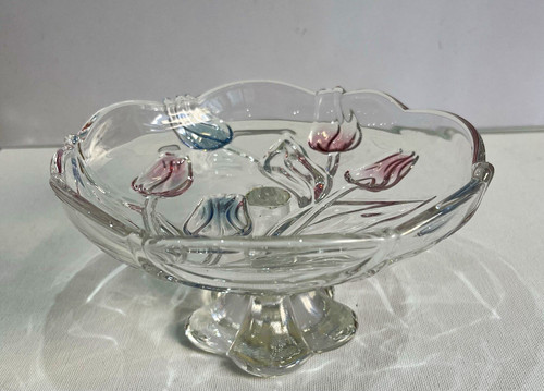 Glass tulip embossed sweet/nut