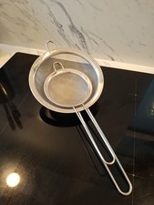 Two Mesh SIEVE Strainer FINE Medium Large Stainless Steel Colander Kitchen Handl