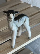 VINTAGE LOMONOSOV PORCELAIN Lamb Figurine Made in Soviet USSR Grey