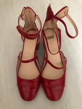 zara womens red strap heels