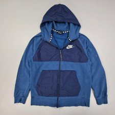 Nike Mens Hoodie Blue Medium Full Zip Fleece Lined CJ7027 407