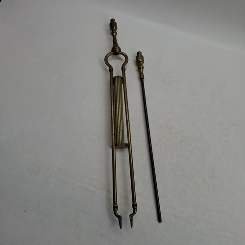 Brass fireplace tools set - fireplace,