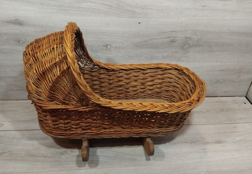 Antique wicker rocking dolls - antique,
