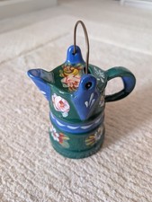 Canal Boat Folk Art Hand Painted Porcelain Money Box Piggy Bank