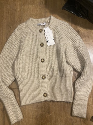 Zara beige knit cardigan - zara,