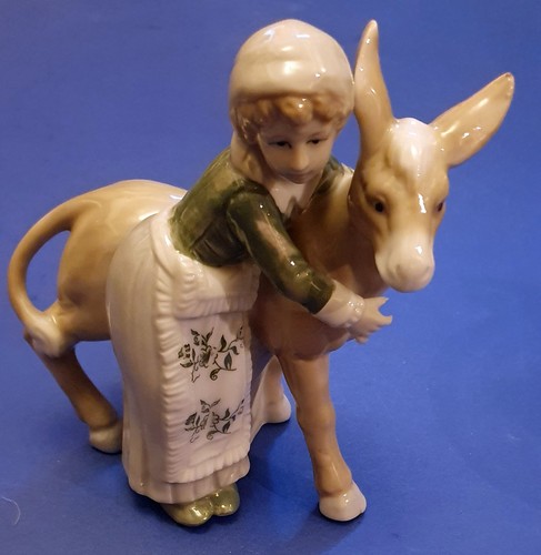 Lady and donkey figurine - lady,