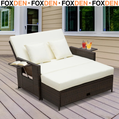 Seater rattan sun lounger - rattan,