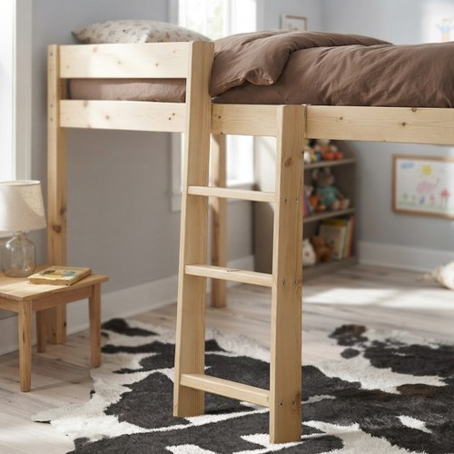 Beige solid pine bunk bed - beige,