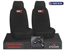 Fits Vauxhall Corsa VXR Logo Extra Heavy Duty Waterproof Black 2 x Seat Covers